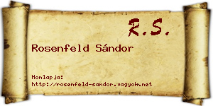 Rosenfeld Sándor névjegykártya