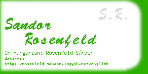 sandor rosenfeld business card